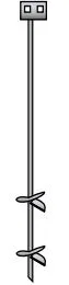 59095 – TIE DOWN Ground Anchor, Iron Root Double Head Class II (Tested Force-550 Pound) Soil Class 3/4 Inch Diameter ...